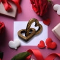 thumbnail image 5 of Avtoify Valentine's Day Gifts Savings Wooden Double Heart Valentine's Day Ornament with Wooden Double Heart Ring Buckle Decorative Heart Shaped Chain, 5 of 5