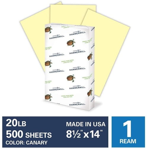 103341P Hammermill Colored Paper, 20 lb Canary Printer Paper, 8.5