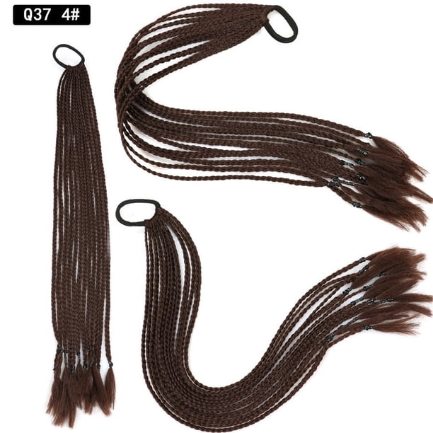 Zhuge 2 extensiones de cola de caballo trenzada sintética, accesorios de moda para el cabello para mujeres, marrón medio