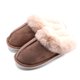 thumbnail image 3 of Pantuflas mullidas para mujer, cómodas pantuflas de espuma viscoelástica para hombre, pantuflas de lana mullidas para mujer, zapatos para el hogar con forro polar de felpa para exteriores, 40, 3 of 4