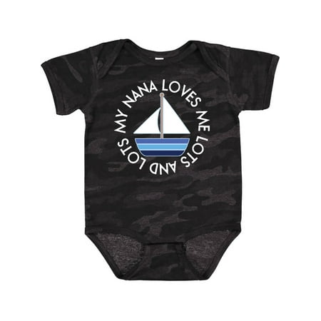

Inktastic My Nana Loves Me Sailboat Boys Gift Baby Boy Bodysuit