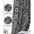 thumbnail image 3 of Black Morocco Kitchen Curtains Traditional Tribal Abstract Geometric Art Cafe Short Curtains for Bathroom Blackout Window Curtain Small Window Treatment Drapes for Bedroom Living Room 27.5"x39"x2, 3 of 9