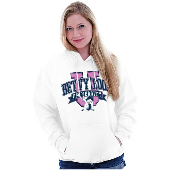 Retro Cartoon Betty Boop University Women Plus Size Hoodie Brisco Brands 2X