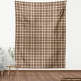 thumbnail image 3 of Ambesonne Plaid Fabric by the Yard Upholstery, Old Fashioned Tartan, 2 Yards, Tan Brown, 3 of 4