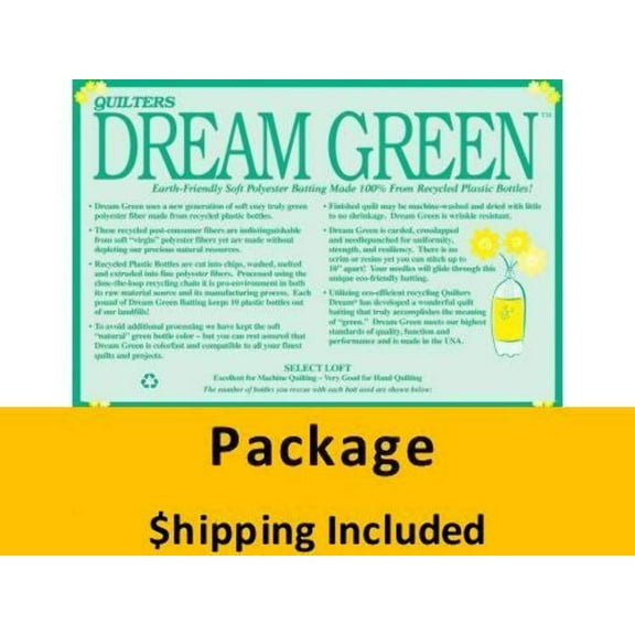 GTWPK Dream Green Select Batting (Package, Twin  93 in x 72 in) shipping included*