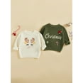 thumbnail image 3 of Miaouyo Toddler Baby Girl Christmas Fall Sweaters 6 12 18 24 Months 2T 3T 4T Classic Long Sleeve Reindeer/Letter Embroidery Knit Pullover Tops, 3 of 9