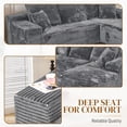 thumbnail image 4 of LLappuil 108" Sectional Sofa, Modular Sectional Couch with Left Chaise, Boneless Corduroy Cloud Sofa for Living Room Gray, 4 of 7
