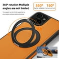 thumbnail image 2 of for iPhone 15 Case, Slim Fit Premium PU Leather [Compatible with MagSafe] [360° Rotatable Ring Kickstand] Shockproof Protective Cover for iPhone 15 Phone Case Magnetic, Orange, 2 of 7