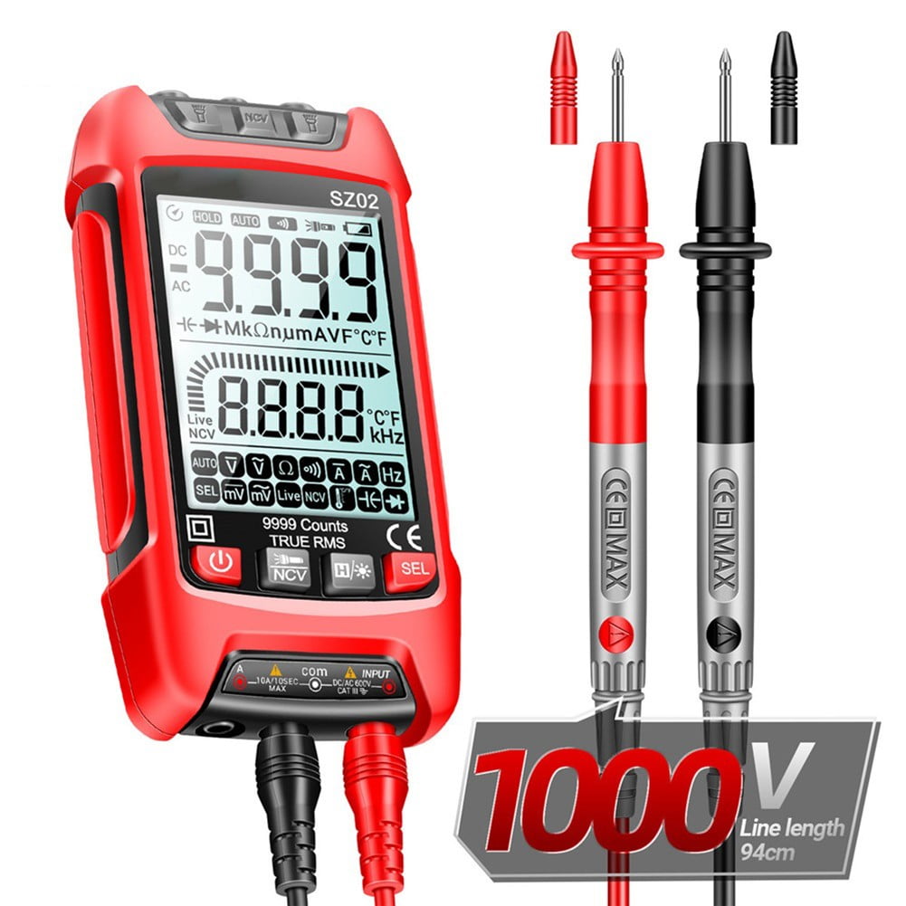 Sz02 Smart Digital Multimeter 6000 Counting Rms Automatic Capacitance Meter Red