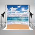 thumbnail image 1 of BSDHOME Polyester 5x7ft Beach Photography Backdrops Blue Sky and White Clouds Sun Summer Photo Background, 1 of 3