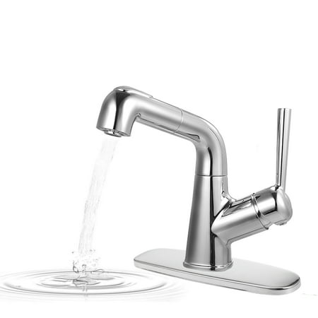 Bar Sink Faucet Single Hole Single Handle Pull Out Sprayer Kitchen Faucet With Dual Spray In Chrome Lead Free Walmart Canada