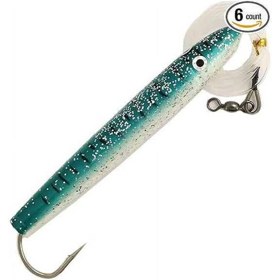 Sanhu 6" Rigged Cedar Plugs Blue/White Color 6 Pcs w/Lure Bag