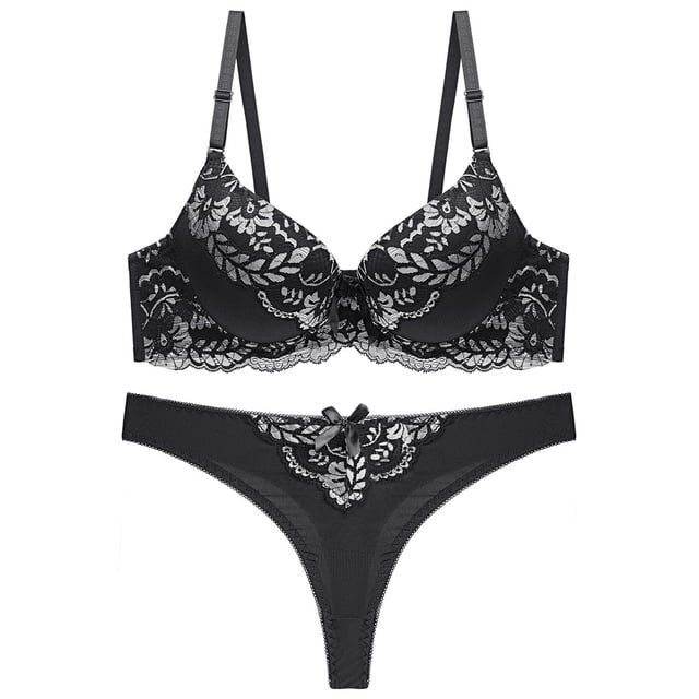Conjunto de sujetador de tanga grande de encaje sexy y seductor personalizado para mujer