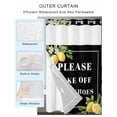 thumbnail image 2 of No Hook Cloth Fabric Shower Curtain with Snap in Liner, Lemon Letter Waterproof Shower Curtains Set with See Through Top Window, Summer Botanical Fruit Leaves Black Bath Curtains Shower 54"x78", 2 of 6
