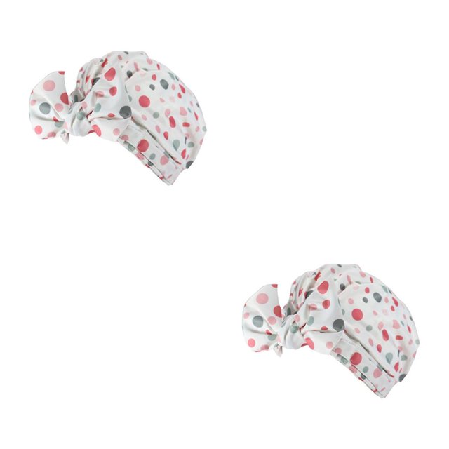 Toystoory Gorros de ducha Estampado de flores Banda elástica impermeable Cubierta de lazo Gorro de baño Accesorios de salón de baño Punto gris rosa punto gris rosa 2piezas Toystoory CBP375367
