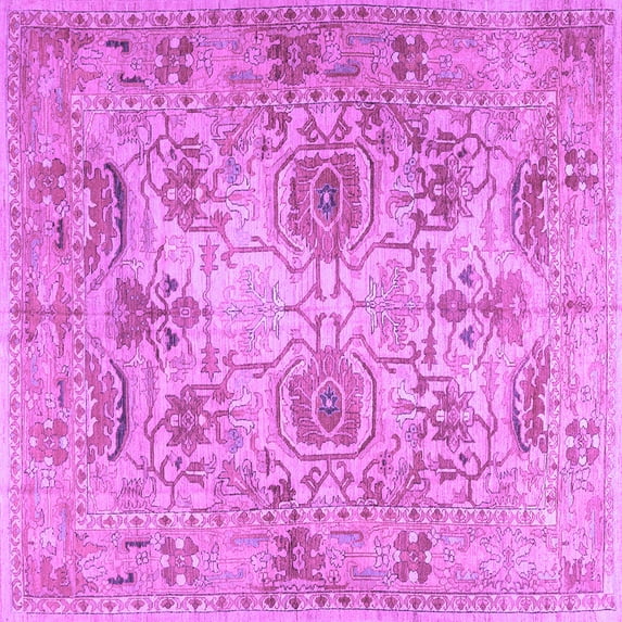 Ahgly Company Indoor Square Persian Purple Traditional Area Rugs, 6' Square