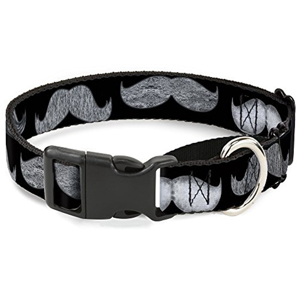 Buckle-Down MGC-W31369-L Mustaches Black Sketch Martingale Dog Collar