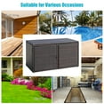 thumbnail image 6 of Costway 88 Gallon Garden Patio Rattan Storage Container Box Bin Shelf Brown, 6 of 9