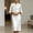 White, variant on Morttic Women's Elegant Satin Cowl Neck Shirt Collar Midi Dress – Long Sleeve Solid Color, Bohemian Chic Formal Wear Navy Blue,XL