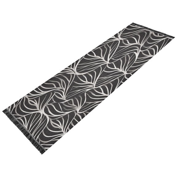 Vintage Modern Runner Rug,Non Slip Machine Washable 72"x23.5" Polyester Material Pet-Friendly Durable,Applicable to Entryway Rug Living Room Rug White and Charcoal Gray