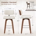 thumbnail image 3 of Dycanpo 26"H Counter Height Bar Stool Set of 3 with Back PU Leather for Home Kitchen, White, 3 of 12