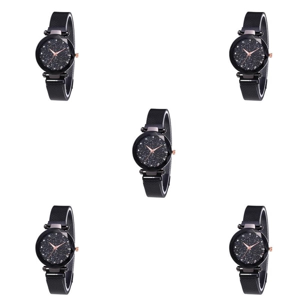 Qarigey Reloj de cuarzo con esfera de estrella Reloj de de metal de cuarzo analógico casual clásico para mujer con correa de acero Type2 NO2
