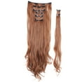 thumbnail image 3 of SAYFUT 24" Long Curly Full Head Clip in Synthetic Hair Extensions 8 Pieces 18 Clips 145g Light Auburn, 3 of 3