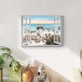 thumbnail image 4 of Open Window Canvas Wall Art: Sunset Coastal Beach Scenery Fake Window View Picture Blue Ocean Waves Seascape Painting Nautical Sailboats Prints Modern Natural Sea Landscape Artwork for Bedroom, 4 of 6