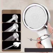 HengDidi 4-Speed Turbocharged Filter Showerhead with Rainfall Spray - Pressure-Boosting ABS Shower Head, 125mm Large Panel & Self-Cleaning Nozzles for Spa-Like Shower Experience