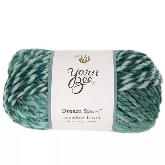 Yarn Bee Dream Spun Yarn, Bulky Acrylic and Superwash Wool, 76 Yards, Meadow Dream