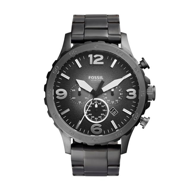 JR1437P Nate Chronograph Smoke Stainless Steel Watch by Fossil for Men - 1 Pc Watch Fossil Fossil