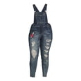thumbnail image 5 of Dollhouse Junior's Plus Size Embroidered Rose Denim Overalls, 5 of 5