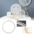 thumbnail image 2 of Organizador De Joyas Disco Perla Bambú Bordado Estiramiento Adorno Para Colgar En La Pared Marco De Exhibición Decoración Para Colgar En La Pared Para Collar Pulsera Pendientes Anillo Cateissary HA022875-00, 2 of 7