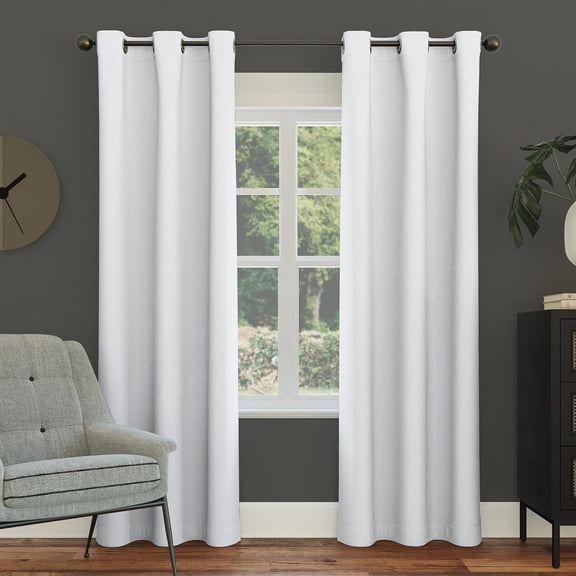 Energy Saving Blackout Grommet Curtain Panel, 40" x 84", Dove White