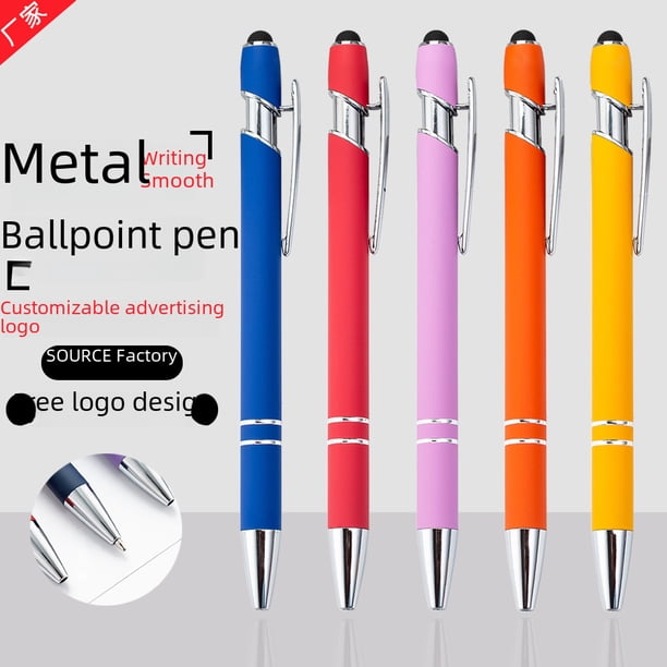 Presione el bolígrafo de belleza con pegamento en aerosol para pantalla táctil, bolígrafo de metal, bolígrafo de regalo