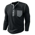 thumbnail image 4 of Free Shipping Men's Henley Shirts Short Sleeve Casual T-Shirts Cotton Basic Tops, 4 of 5