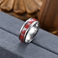 thumbnail image 5 of Titanium Steel Spider Ring With Oil Dripping Patch Design Beveled Edge Band Ring For Men Bold Patch Ring Style, 5 of 5