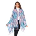 thumbnail image 3 of FORMRS Womens Scarf Winter Soft Long Big Warm Shawls Wrap Tassel Scarves, Purple Art Pattern, 3 of 9
