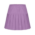 thumbnail image 5 of Amidoa Girls Pleated Mini Skirts- Summer Stretch Casual High Waist Kids School Uniform Purple Size 5, 5 of 7