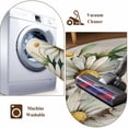 thumbnail image 7 of Round Area Rug 5ft Daisy Floral Wreath Circle Kitchen Mats Non-Slip Vintage Leaves Flower Washable Round Carpet for Kitchen Living Room Bedroom Home Decor, 7 of 7