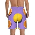 thumbnail image 3 of Disketp Men'S Swim Trunks Hawaiian Breathable Surf Beach Swimsuits Mesh Lining Beach Shorts With Pockets-Yellow Lemon And Orange, 3 of 9