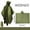 Army Green, variant on 3-in-1 Men Women Hooded Rain Poncho Waterproof Packable Rain Jacket Lightweight Raincoat for Adult