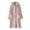 Pink, variant on Women's Mid-Length Hooded Flannel Robe, Double Sided Fleece Bathrobe, Cozy Hooded Housecoat, Plush Spa Robe, Pocket Detail Loungewear, Soft Hooded Lounge Wear, Warm Hooded Robe - Grey