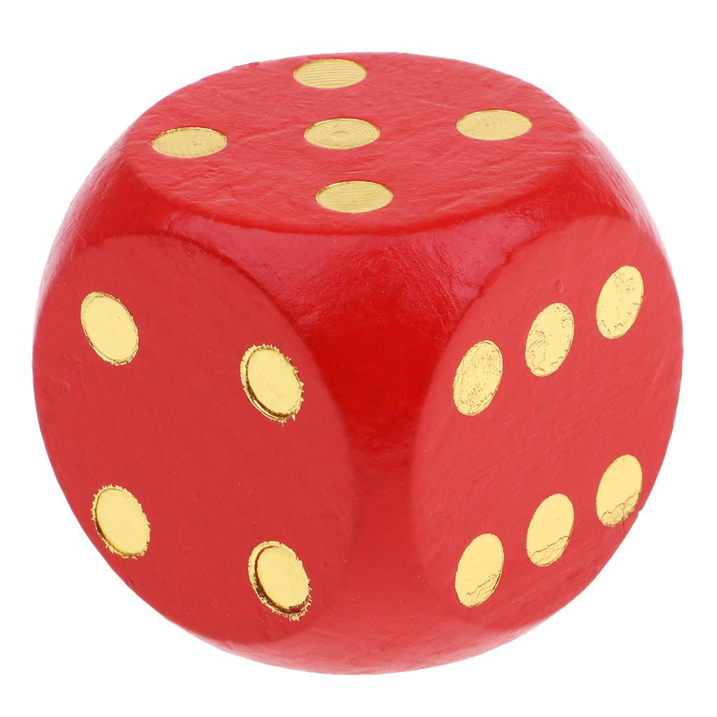 1Pc Extra Large Wooden Dice with Rounded Corner D6 Six Sided Dice 5cm Red 