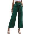 thumbnail image 2 of Sngxgn Women's Wide Leg Lounge Pants with Pockets Lightweight High Waisted Adjustable Tie Knot Loose Trousers(GN2,XL), 2 of 9