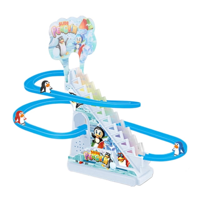 Pingüino Eléctrico Para Subir Escaleras, Juguetes Con Luces, Divertido Para Nios Pequeos, 3 Pingüinos Sunnimix Juguetes de pista deslizante