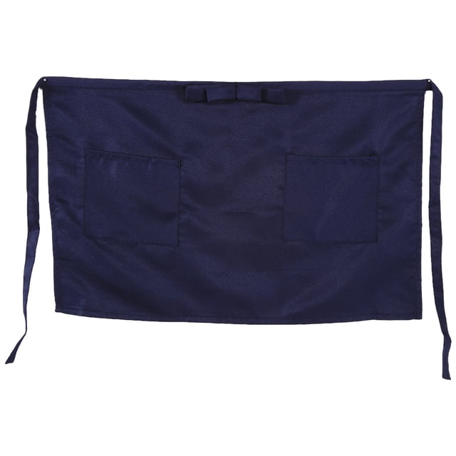 Delantal azul marino con lazo y bolsillos para chefs, bistrós, camareras, cafés, bares y pubs