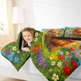 thumbnail image 4 of jejeloiu Highland Cow Butterfly 7-Piece Twin Bedding Sets Kids,Farm Animal Print Bedding Comforter Set,Reversible, 4 of 7