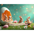 thumbnail image 3 of Colorful Welcome Easter Banner Background Party Decorations for Easter Party Spring Event Family Gathering Photography Props, 3 of 6