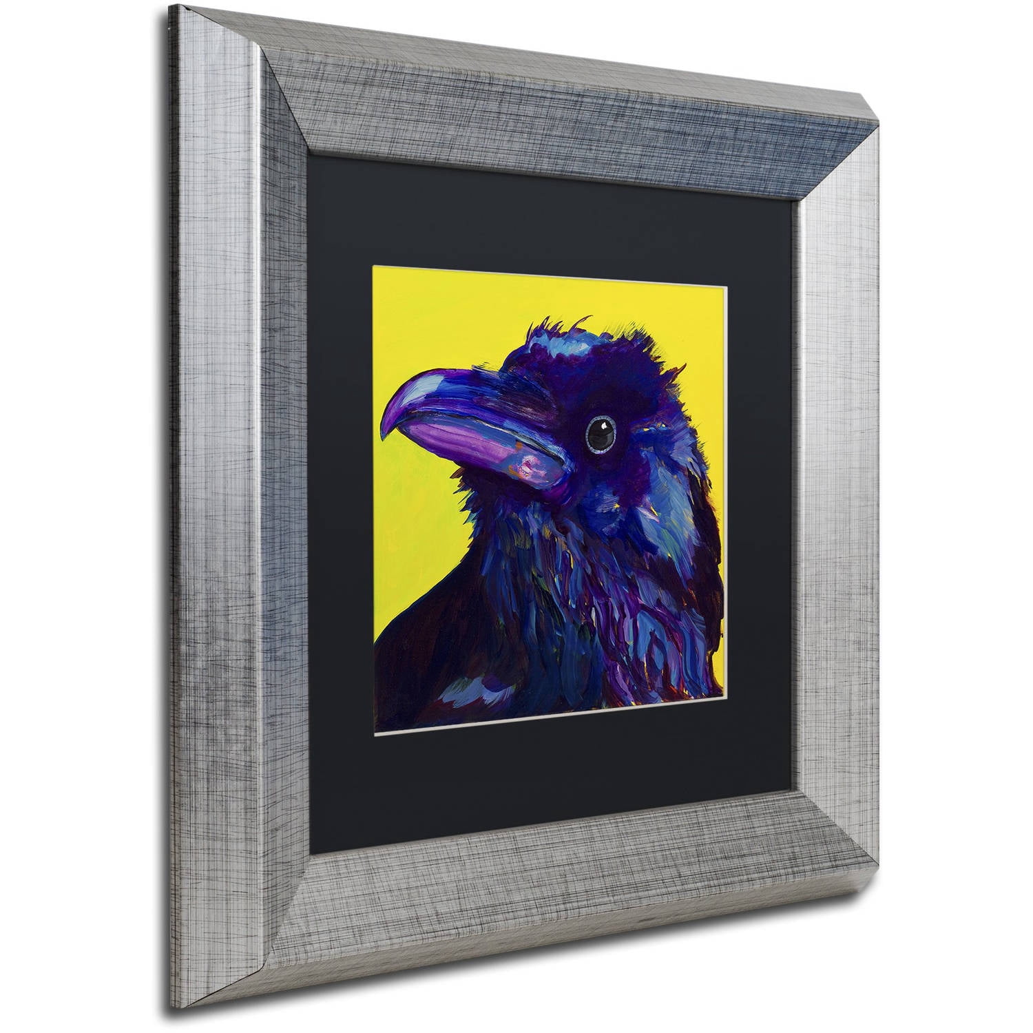 Trademark Fine Art "Corvus" Canvas Art by Pat Saunders-White, Black Matte, Silver Frame